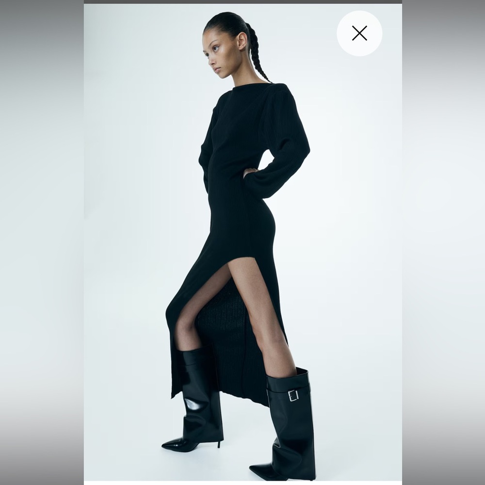 H&M Ribbed Asymmetric Dress